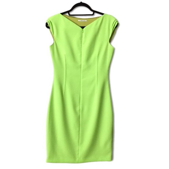 Tahari Dresses & Skirts - TAHARI Electric Green Yellow Sheath Dress